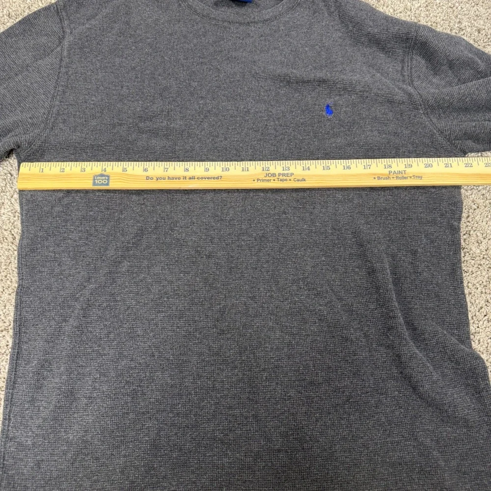 Polo‎ Ralph Lauren Mens XL Gray Waffle Knit Thermal Long Sleeve Sleepwear Shirt